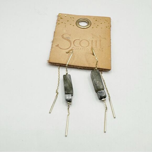 Scout Labradorite Stone Earring Minimalist Jewelry Dangle Drop Casual Classic - Picture 6 of 6